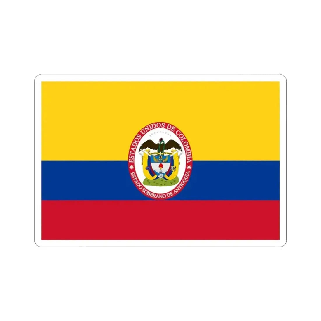Flag of Sovereign State of Antioquia (Colombia) STICKER Vinyl Kiss-Cut Decal 3 Inch White - The Sticker Space