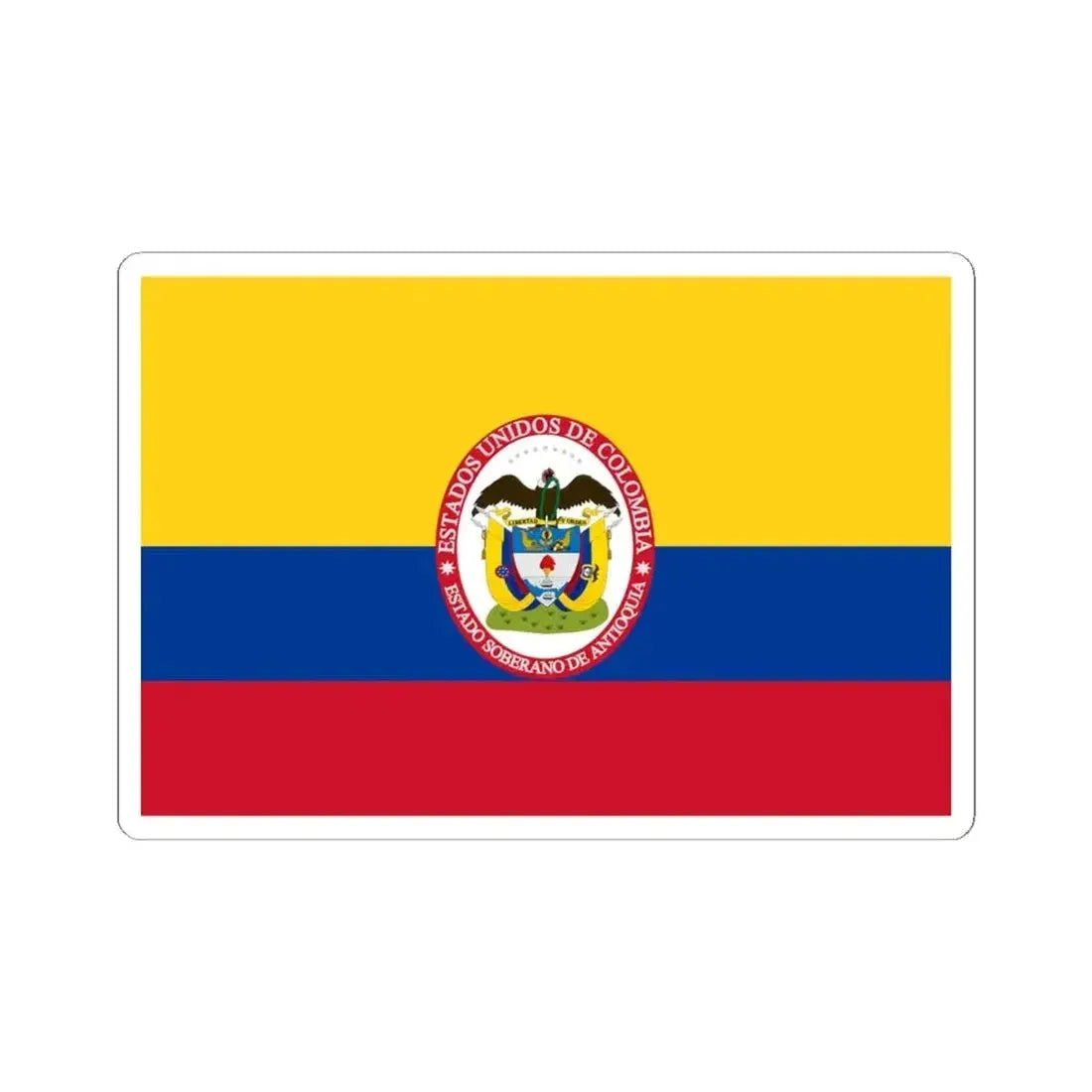 Flag of Sovereign State of Antioquia (Colombia) STICKER Vinyl Kiss-Cut Decal 6 Inch White - The Sticker Space