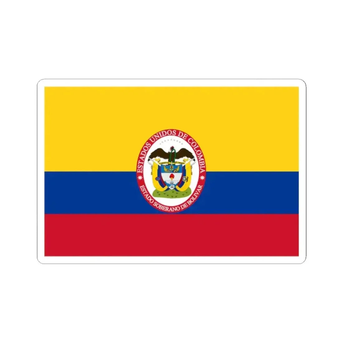 Flag of Sovereign State of Bolivar (Colombia) STICKER Vinyl Kiss-Cut Decal 2 Inch White - The Sticker Space