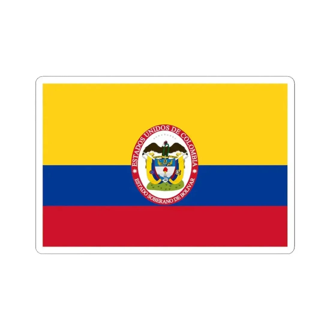 Flag of Sovereign State of Bolivar (Colombia) STICKER Vinyl Kiss-Cut Decal 3 Inch White - The Sticker Space