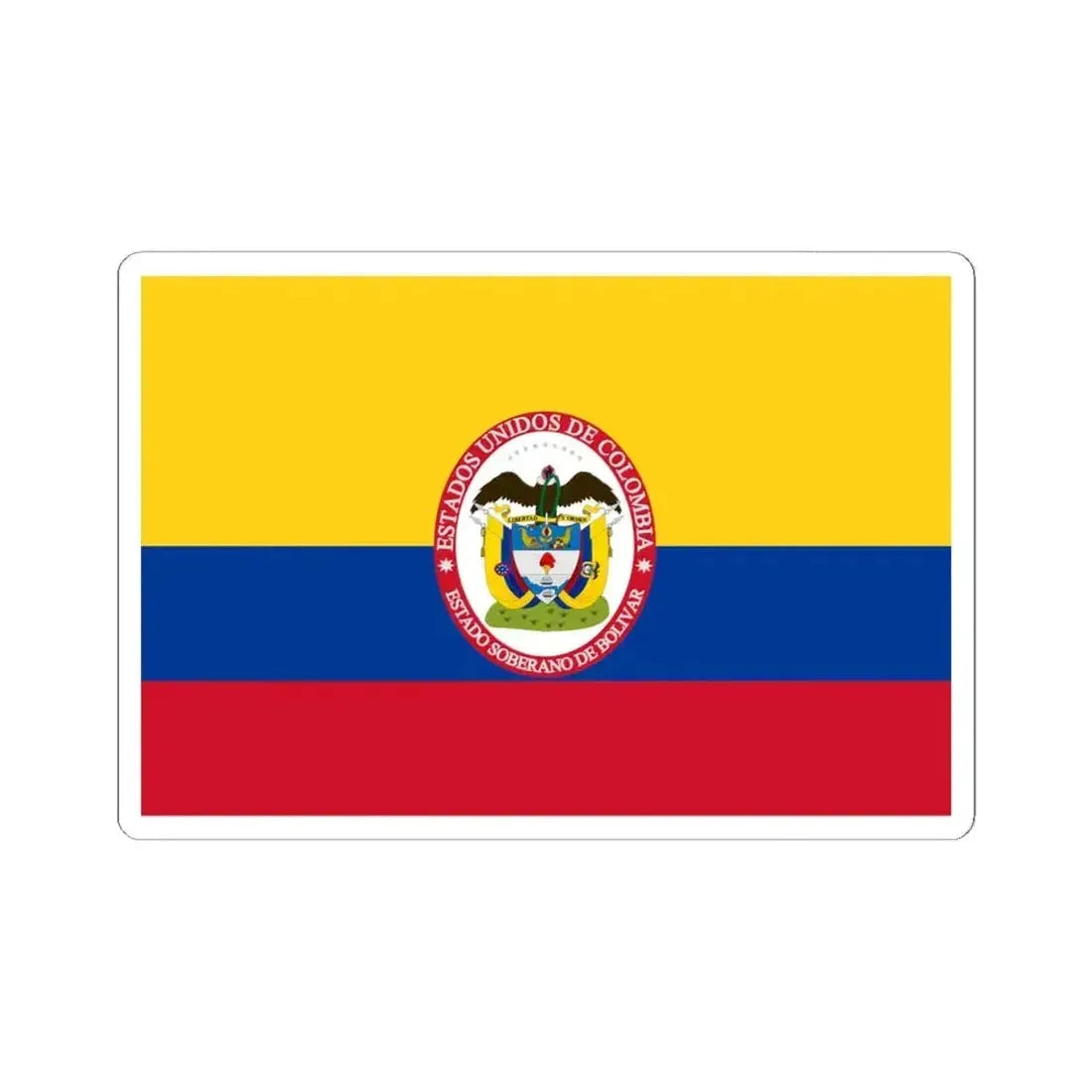 Flag of Sovereign State of Bolivar (Colombia) STICKER Vinyl Kiss-Cut Decal 6 Inch White - The Sticker Space