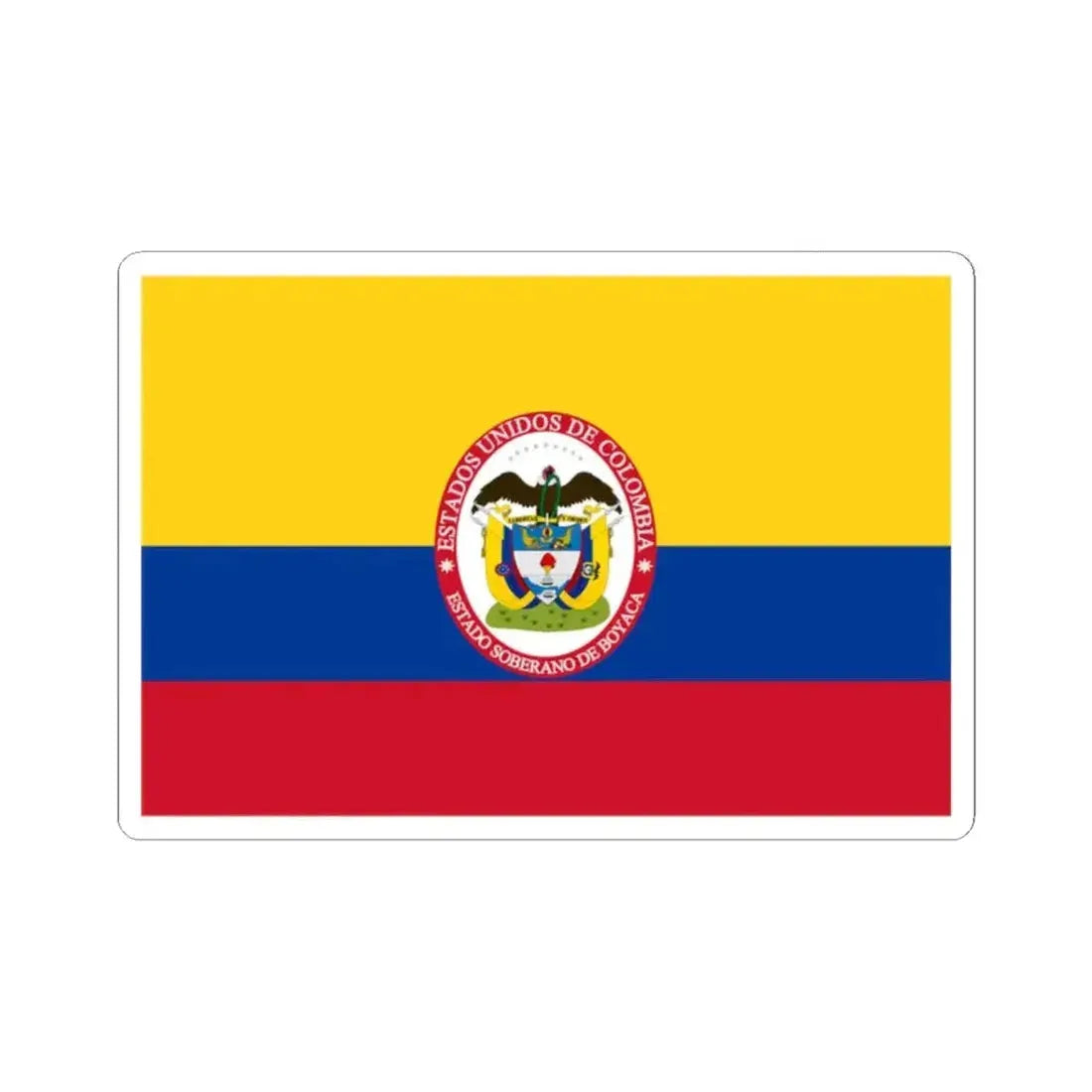 Flag of Sovereign State of Boyaca (Colombia) STICKER Vinyl Kiss-Cut Decal 2 Inch White - The Sticker Space