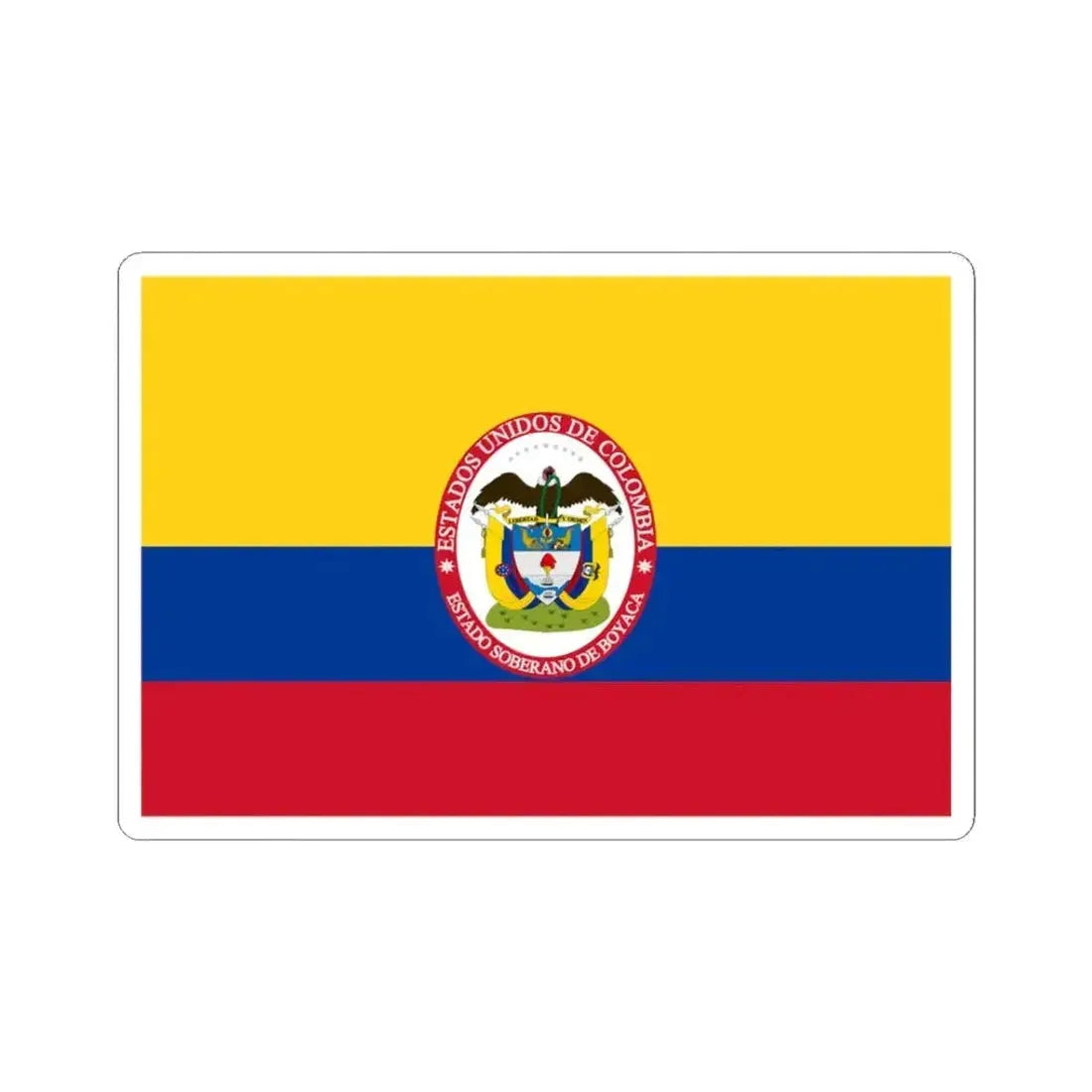 Flag of Sovereign State of Boyaca (Colombia) STICKER Vinyl Kiss-Cut Decal 3 Inch White - The Sticker Space