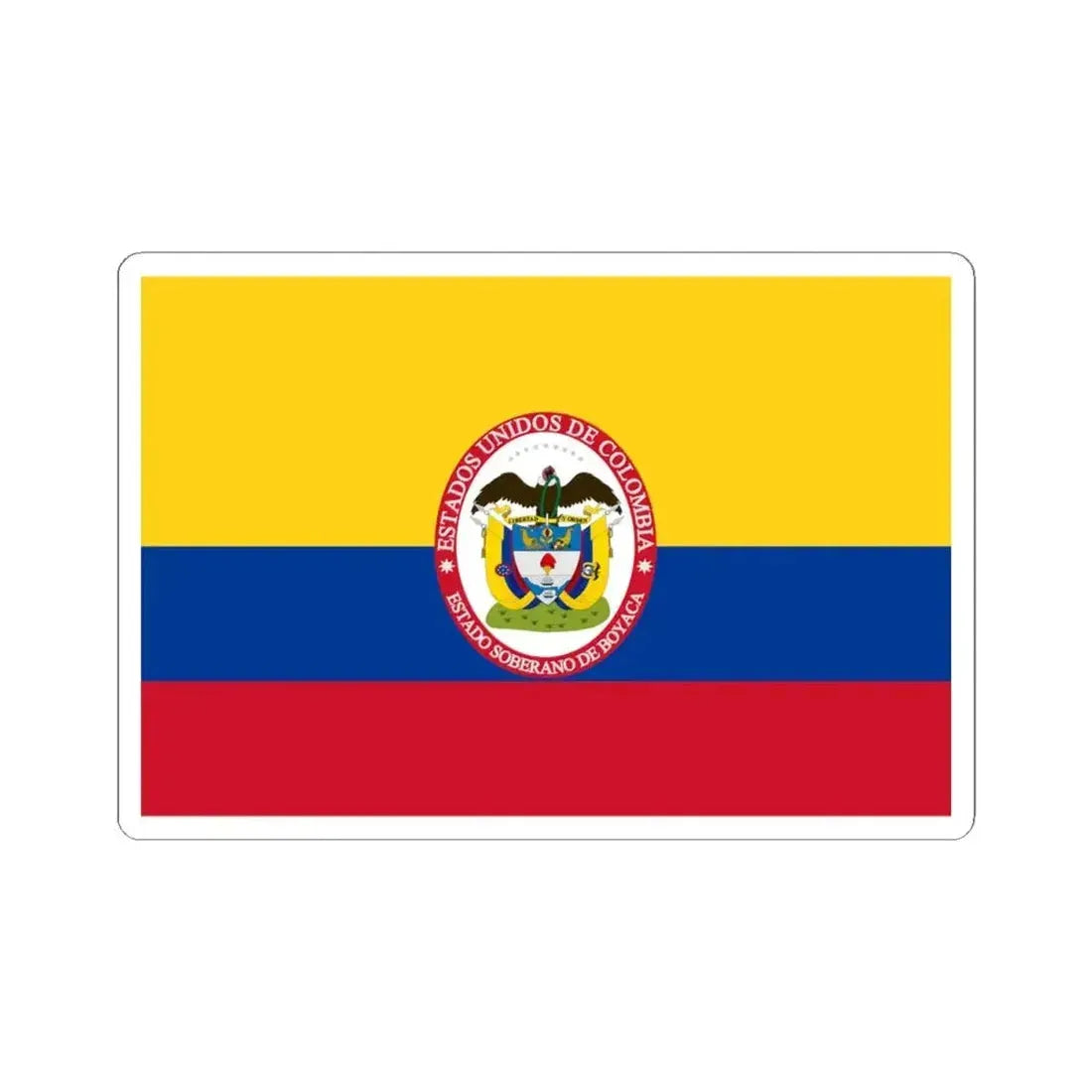 Flag of Sovereign State of Boyaca (Colombia) STICKER Vinyl Kiss-Cut Decal 4 Inch White - The Sticker Space