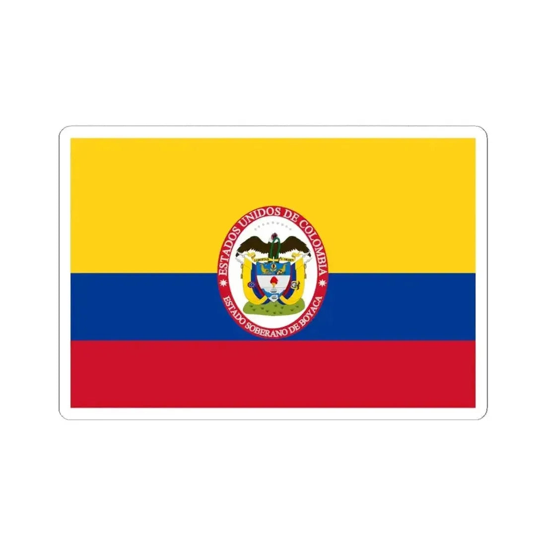 Flag of Sovereign State of Boyaca (Colombia) STICKER Vinyl Kiss-Cut Decal 6 Inch White - The Sticker Space