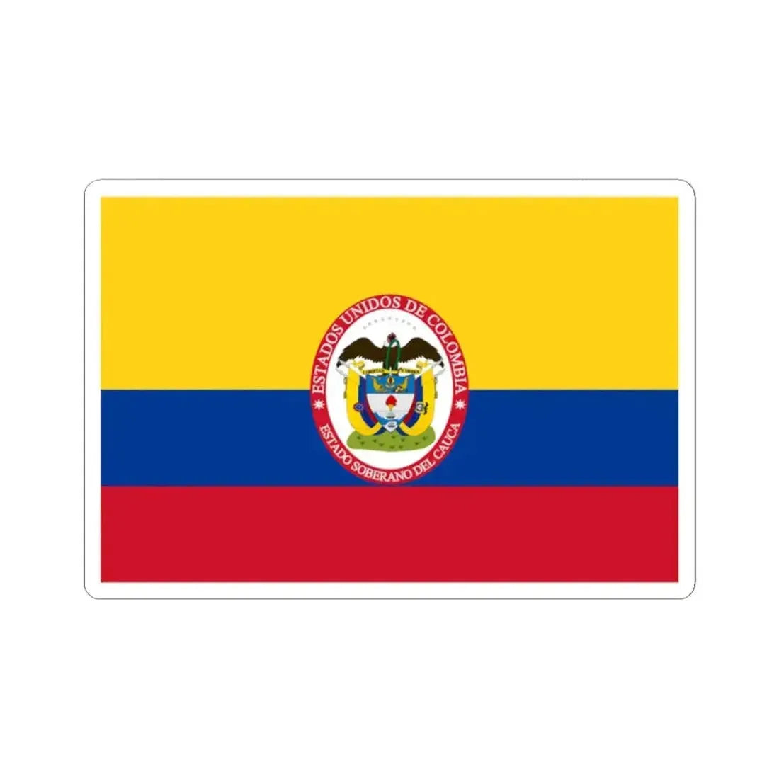 Flag of Sovereign State of Cauca (Colombia) STICKER Vinyl Kiss-Cut Decal 2 Inch White - The Sticker Space
