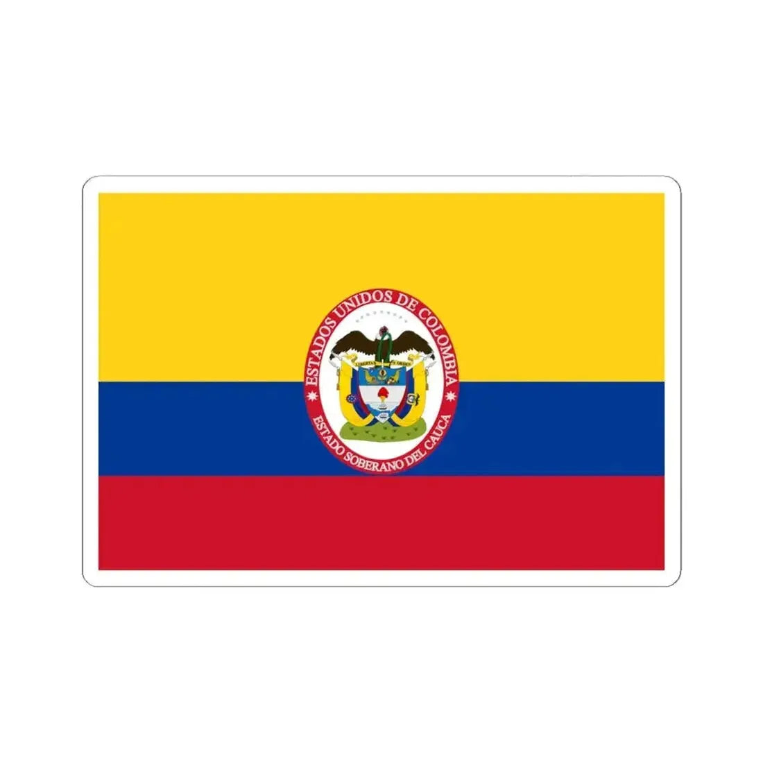 Flag of Sovereign State of Cauca (Colombia) STICKER Vinyl Kiss-Cut Decal 6 Inch White - The Sticker Space