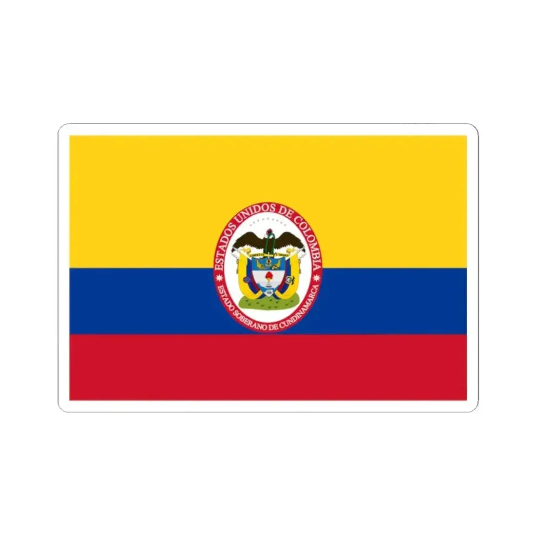 Flag of Sovereign State of Cundinamarca (Colombia) STICKER Vinyl Kiss-Cut Decal 2 Inch White - The Sticker Space