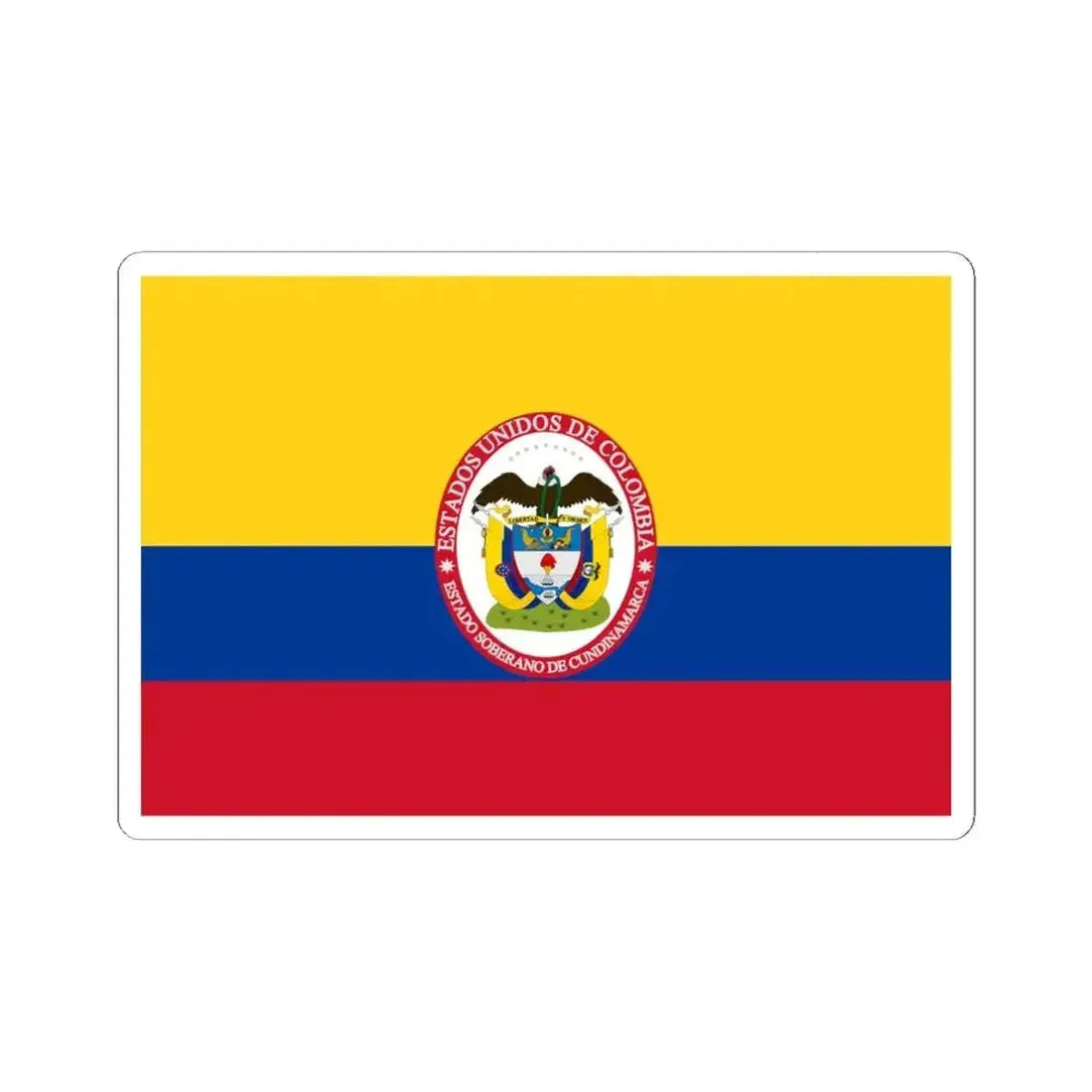 Flag of Sovereign State of Cundinamarca (Colombia) STICKER Vinyl Kiss-Cut Decal 6 Inch White - The Sticker Space