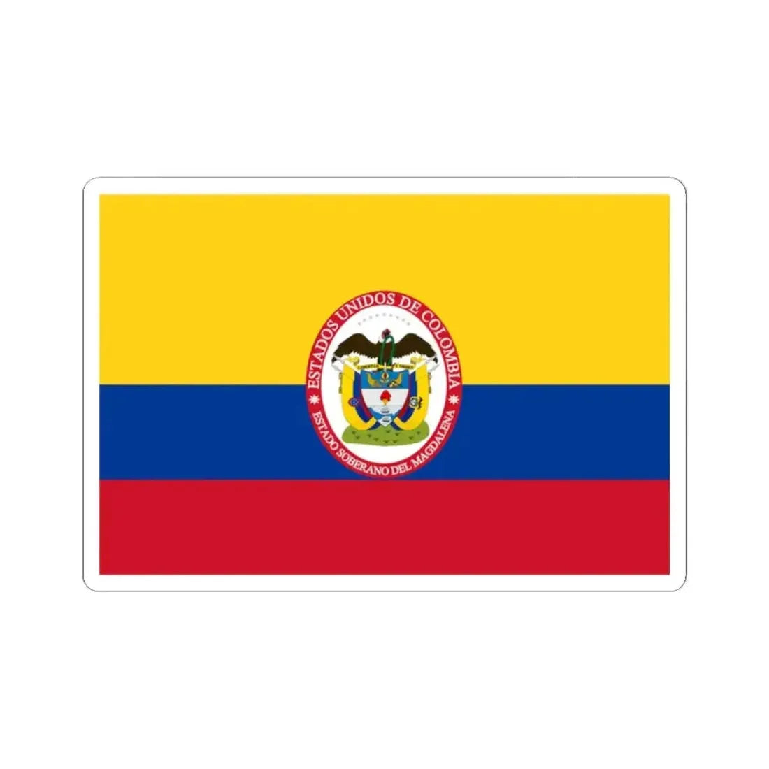 Flag of Sovereign State of Magdalena (Colombia) STICKER Vinyl Kiss-Cut Decal 2 Inch White - The Sticker Space