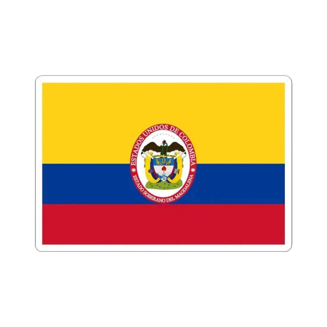 Flag of Sovereign State of Magdalena (Colombia) STICKER Vinyl Kiss-Cut Decal 3 Inch White - The Sticker Space