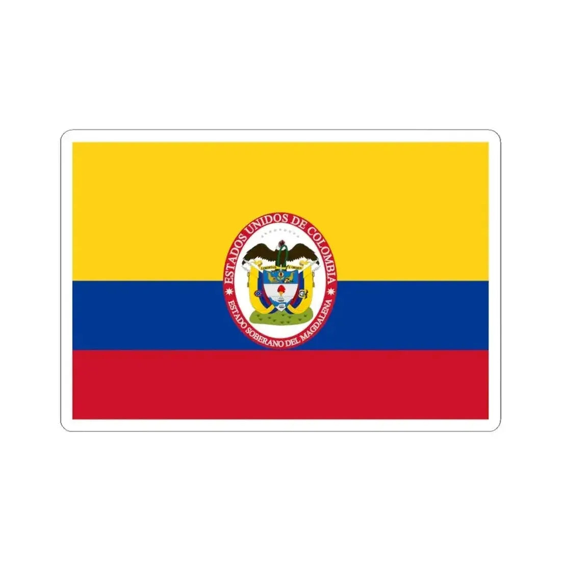 Flag of Sovereign State of Magdalena (Colombia) STICKER Vinyl Kiss-Cut Decal 4 Inch White - The Sticker Space