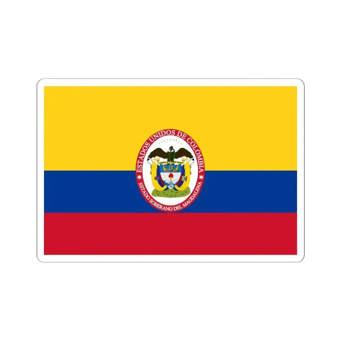 Flag of Sovereign State of Magdalena (Colombia) STICKER Vinyl Kiss-Cut Decal 6 Inch White - The Sticker Space