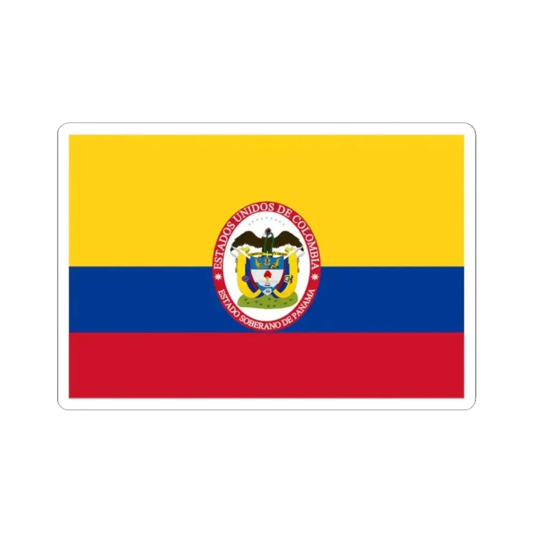 Flag of Sovereign State of Panama (Colombia) STICKER Vinyl Kiss-Cut Decal 2 Inch White - The Sticker Space