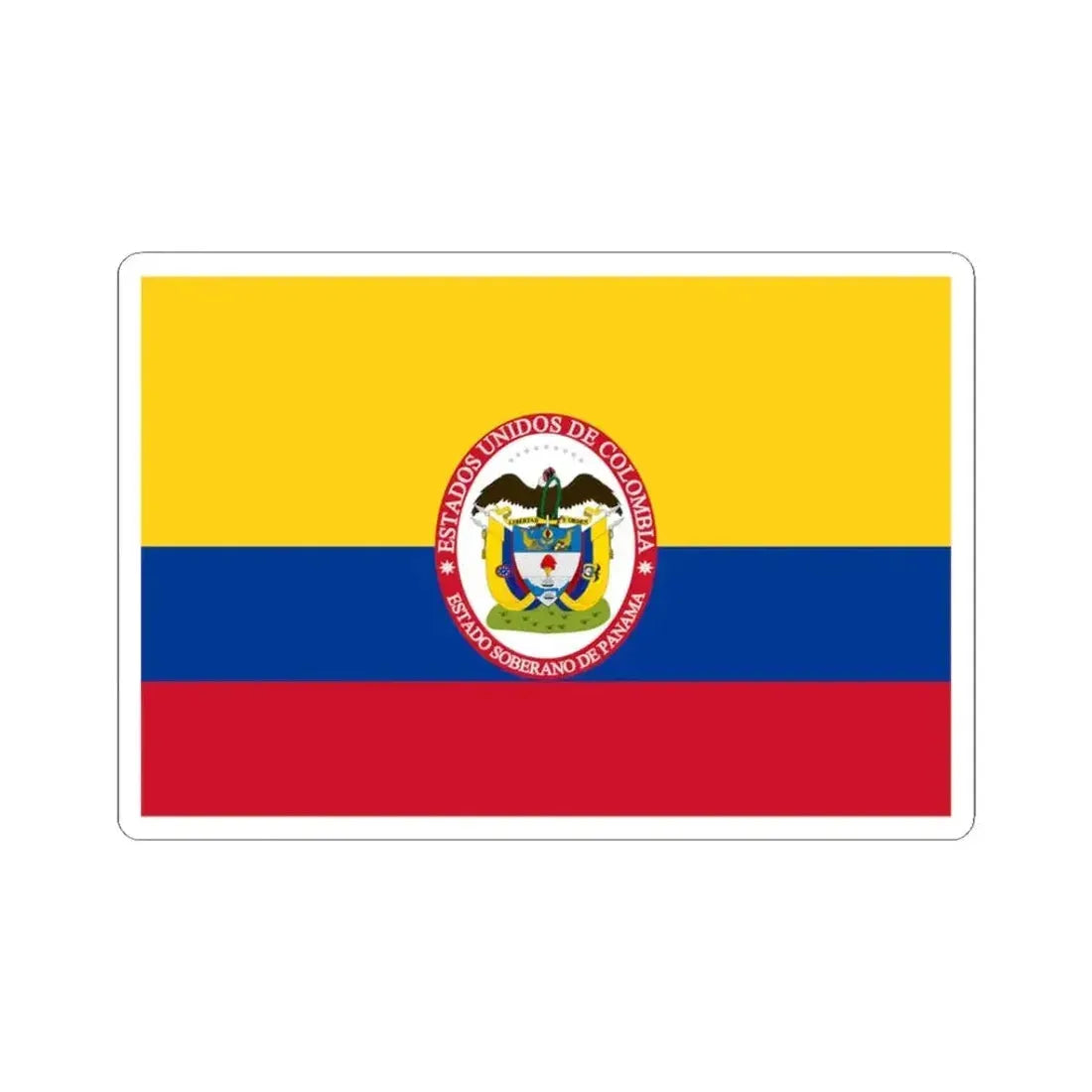 Flag of Sovereign State of Panama (Colombia) STICKER Vinyl Kiss-Cut Decal 3 Inch White - The Sticker Space