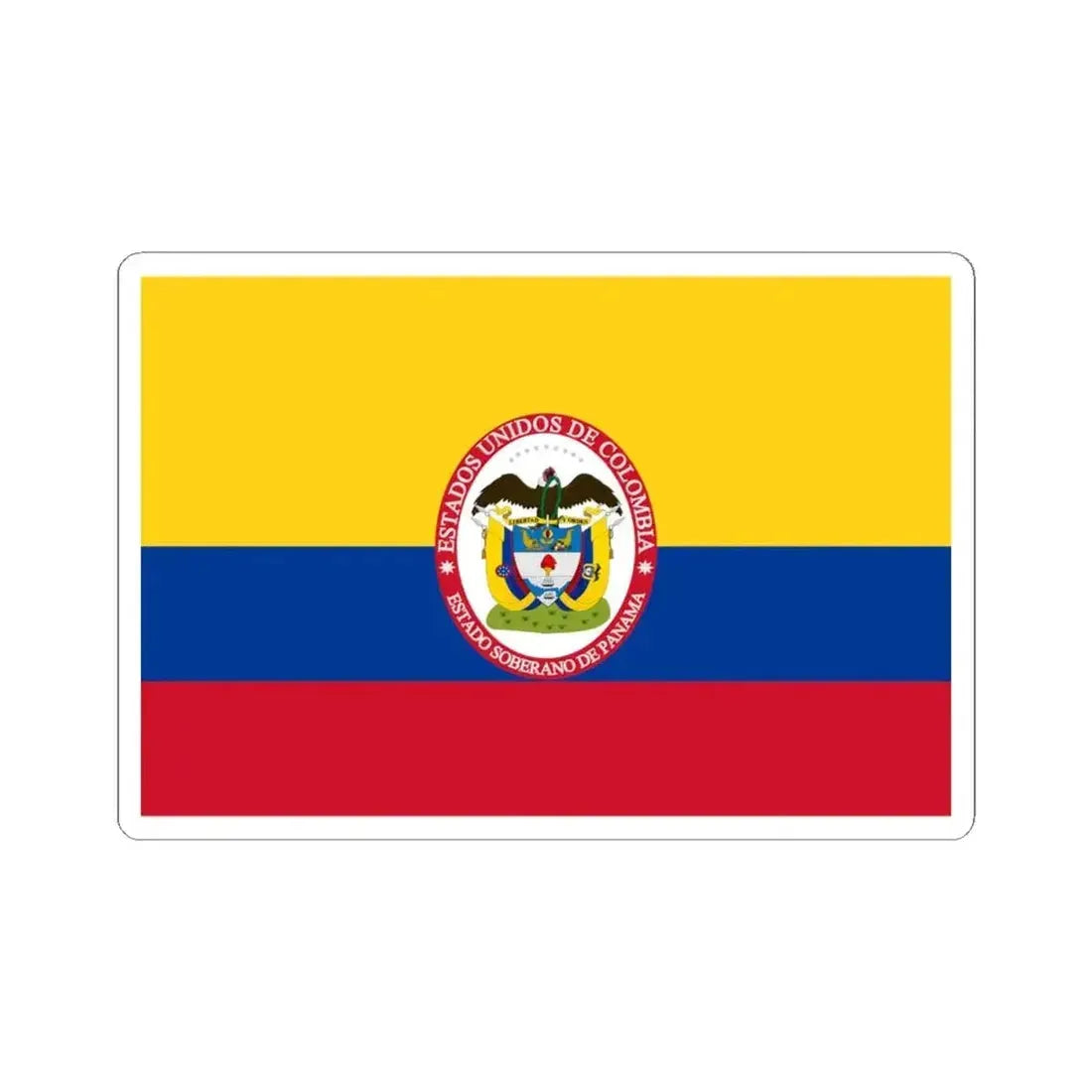 Flag of Sovereign State of Panama (Colombia) STICKER Vinyl Kiss-Cut Decal 4 Inch White - The Sticker Space