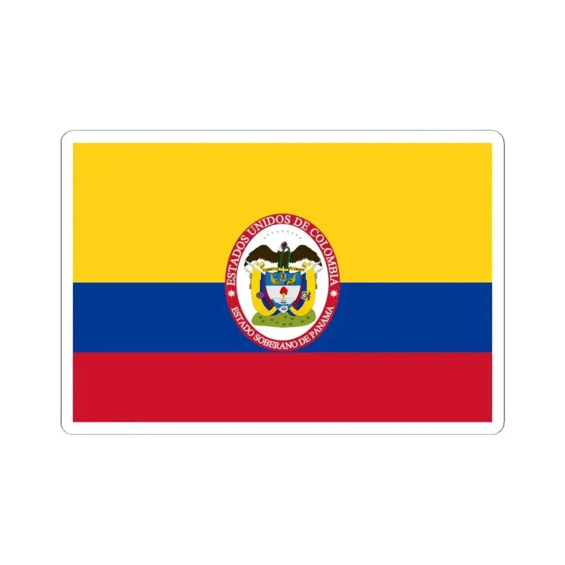 Flag of Sovereign State of Panama (Colombia) STICKER Vinyl Kiss-Cut Decal 6 Inch White - The Sticker Space