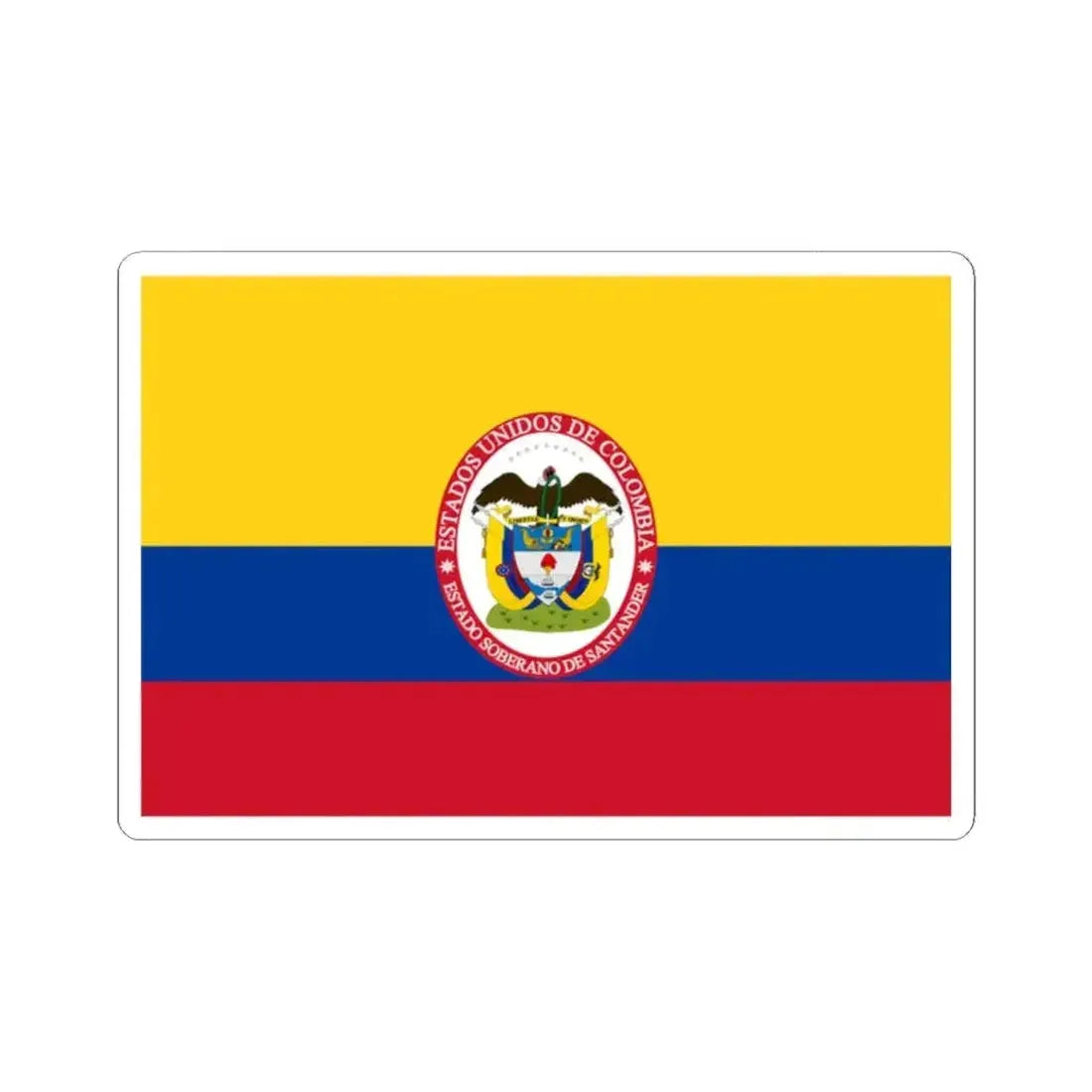 Flag of Sovereign State of Santander (Colombia) STICKER Vinyl Kiss-Cut Decal 2 Inch White - The Sticker Space
