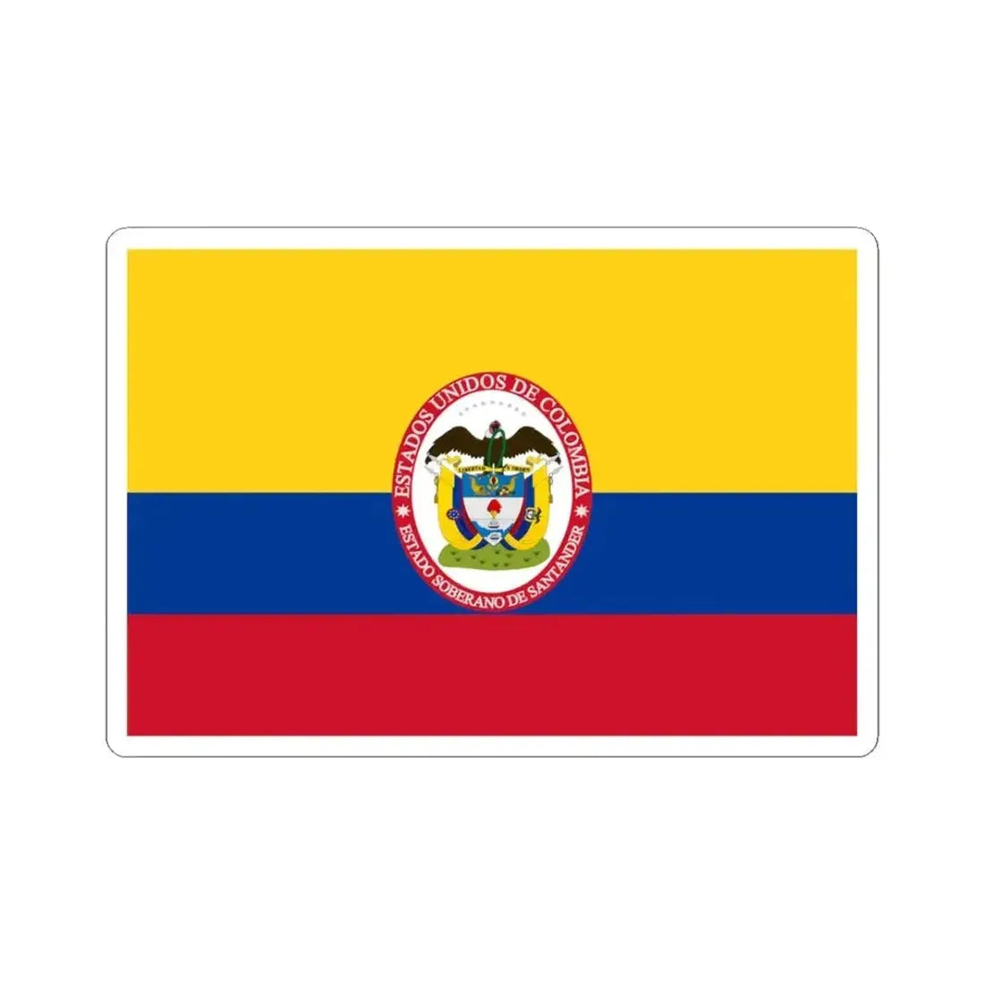 Flag of Sovereign State of Santander (Colombia) STICKER Vinyl Kiss-Cut Decal 3 Inch White - The Sticker Space
