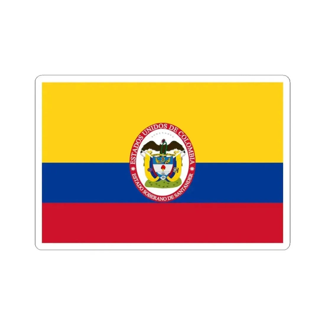 Flag of Sovereign State of Santander (Colombia) STICKER Vinyl Kiss-Cut Decal 4 Inch White - The Sticker Space