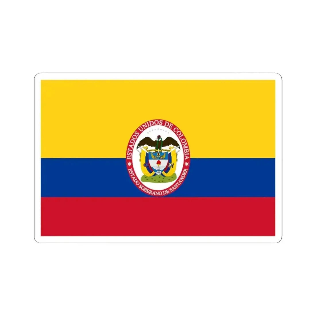 Flag of Sovereign State of Santander (Colombia) STICKER Vinyl Kiss-Cut Decal 6 Inch White - The Sticker Space
