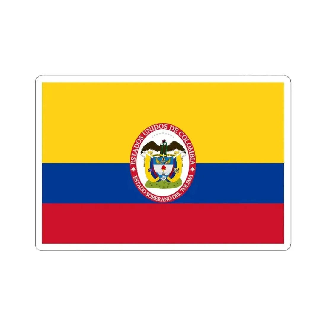 Flag of Sovereign State of Tolima (Colombia) STICKER Vinyl Kiss-Cut Decal 6 Inch White - The Sticker Space