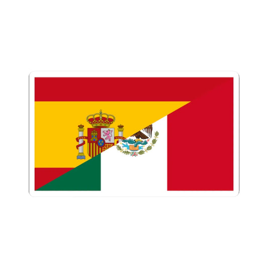 Flag of Spain and Mexico (Mexico) STICKER Vinyl Kiss-Cut Decal 2 Inch White - The Sticker Space