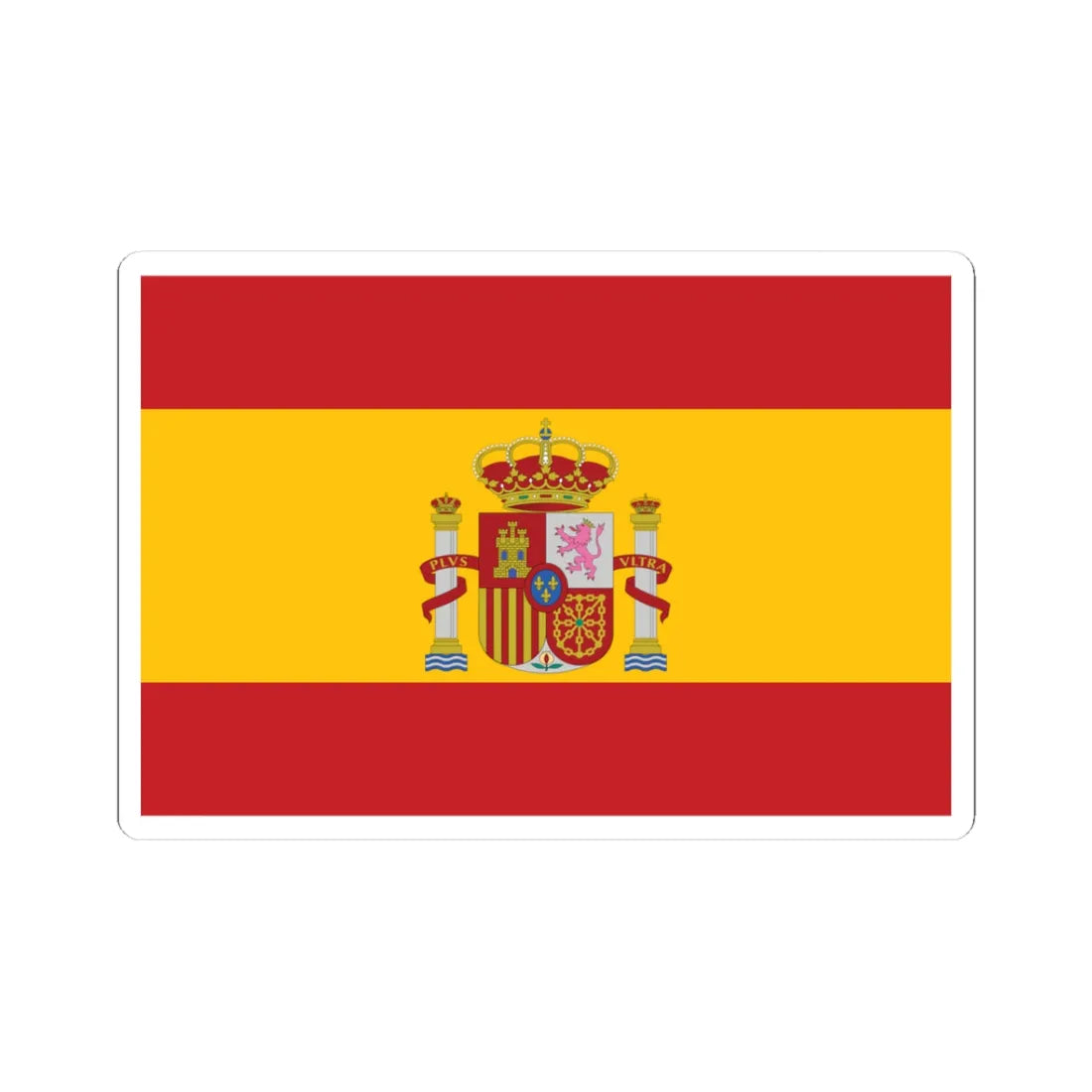 Flag of Spain Coat of arms Middle (Spain) STICKER Vinyl Kiss-Cut Decal 3 Inch White - The Sticker Space