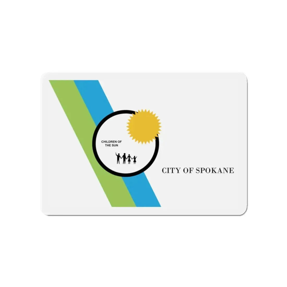 Flag of Spokane Washington - Refrigerator Magnet 3 Inch - The Sticker Space