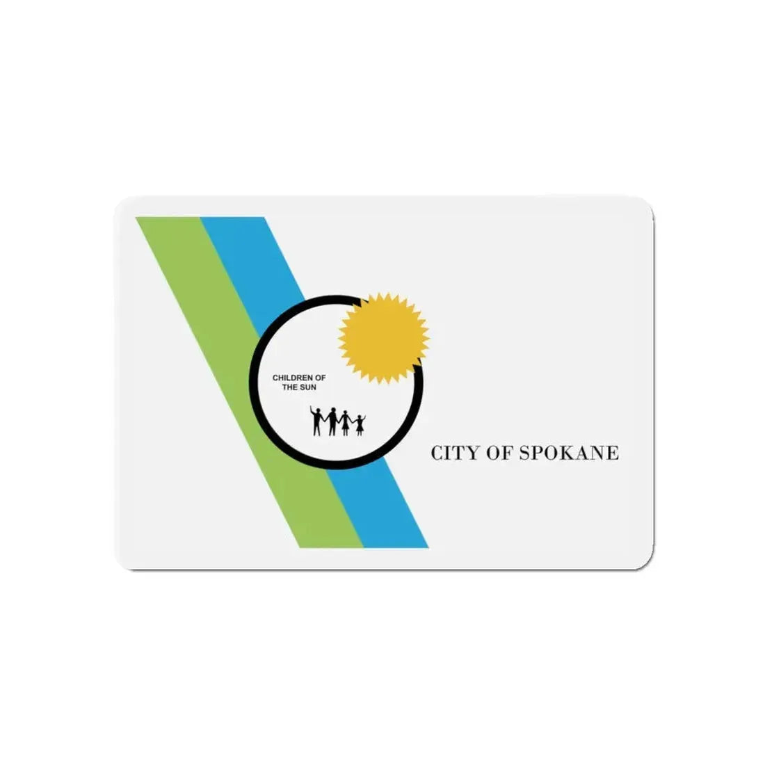 Flag of Spokane Washington - Refrigerator Magnet 4 Inch - The Sticker Space