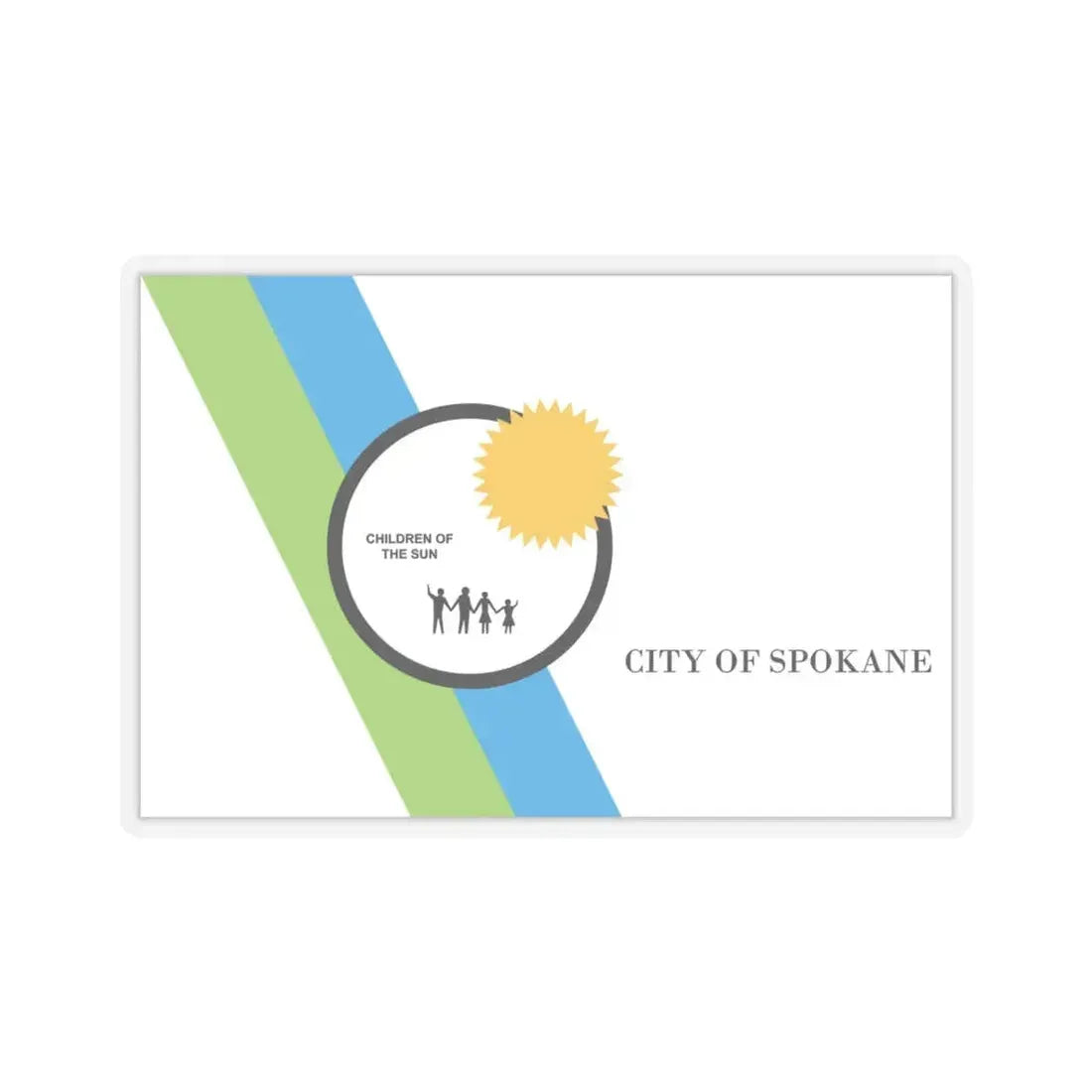Flag of Spokane, Washington - STICKER Vinyl Kiss-Cut Decal 4 Inch Transparent - The Sticker Space