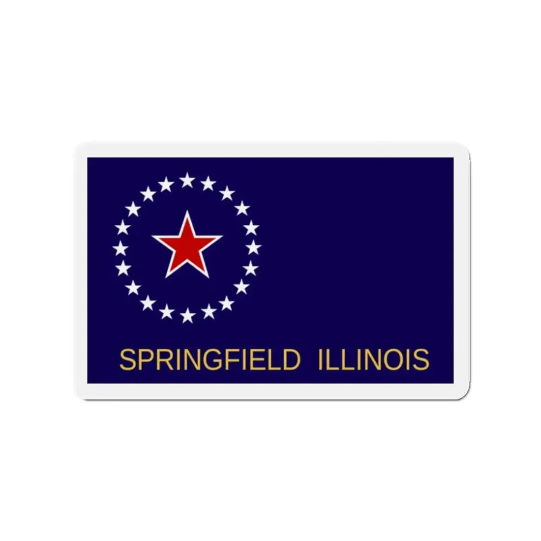 Flag of Springfield Illinois - Refrigerator Magnet 2 Inch - The Sticker Space