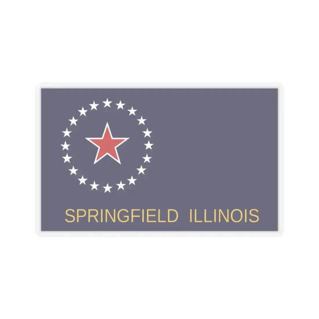 Flag of Springfield, Illinois - STICKER Vinyl Kiss-Cut Decal 2 Inch Transparent - The Sticker Space