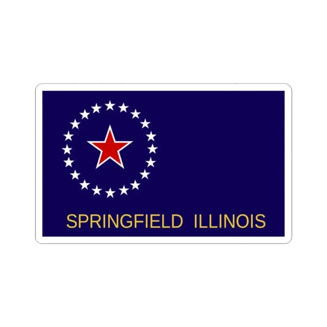 Flag of Springfield, Illinois - STICKER Vinyl Kiss-Cut Decal 2 Inch White - The Sticker Space