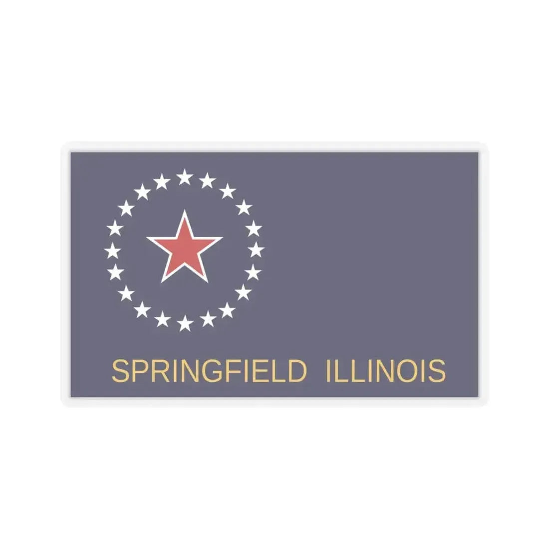 Flag of Springfield, Illinois - STICKER Vinyl Kiss-Cut Decal 4 Inch Transparent - The Sticker Space