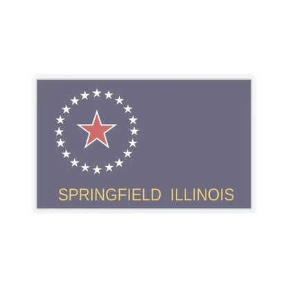 Flag of Springfield, Illinois - STICKER Vinyl Kiss-Cut Decal 4 Inch Transparent - The Sticker Space