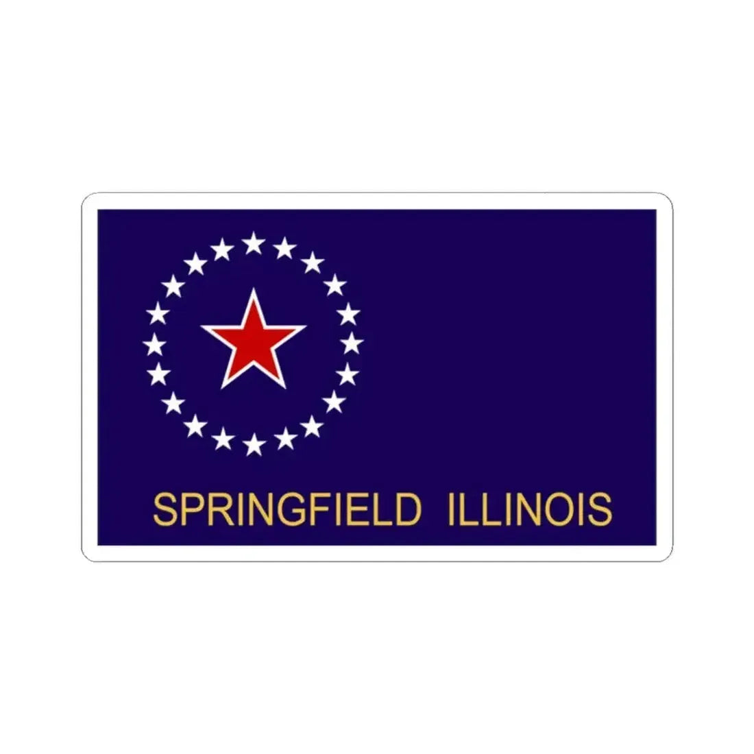 Flag of Springfield Illinois (United States) STICKER Vinyl Kiss-Cut Decal 2 Inch White - The Sticker Space