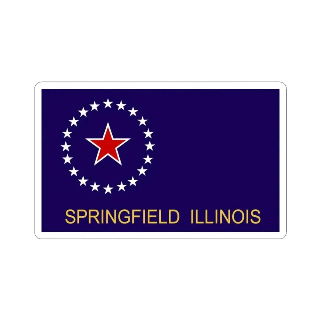 Flag of Springfield Illinois (United States) STICKER Vinyl Kiss-Cut Decal 3 Inch White - The Sticker Space
