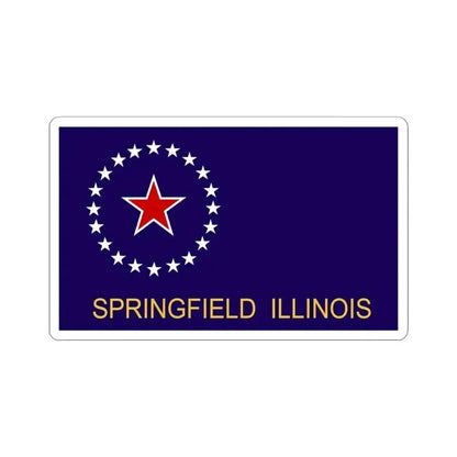 Flag of Springfield Illinois (United States) STICKER Vinyl Kiss-Cut Decal 4 Inch White - The Sticker Space