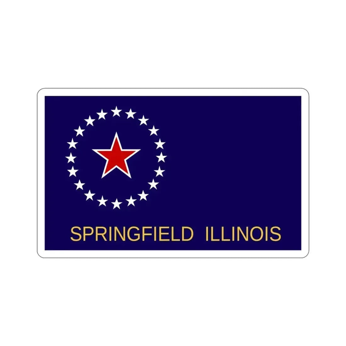 Flag of Springfield Illinois USA STICKER Vinyl Die-Cut Decal 4 Inch - The Sticker Space