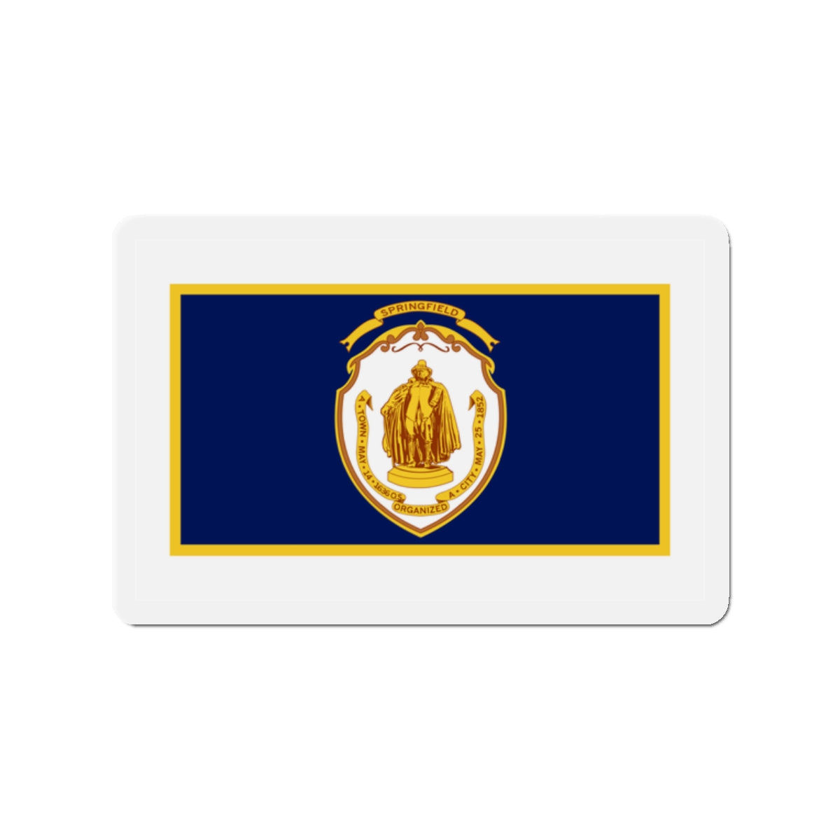 Flag of Springfield Massachusetts - Die-Cut Magnet-2" x 2"-The Sticker Space