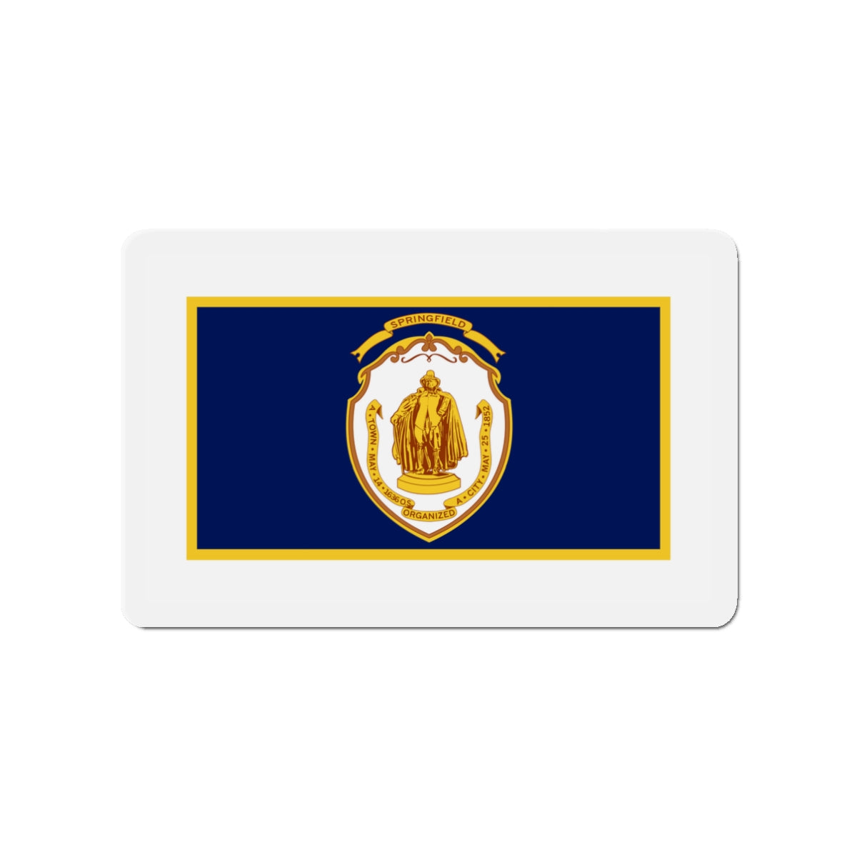 Flag of Springfield Massachusetts - Die-Cut Magnet-3" x 3"-The Sticker Space