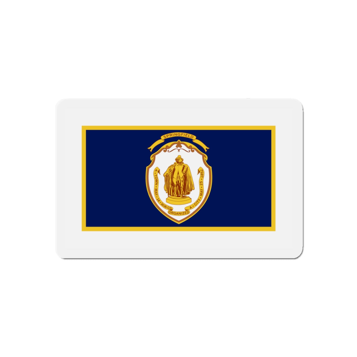 Flag of Springfield Massachusetts - Die-Cut Magnet-5" x 5"-The Sticker Space