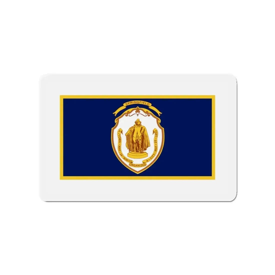 Flag of Springfield Massachusetts - Refrigerator Magnet 3 Inch - The Sticker Space