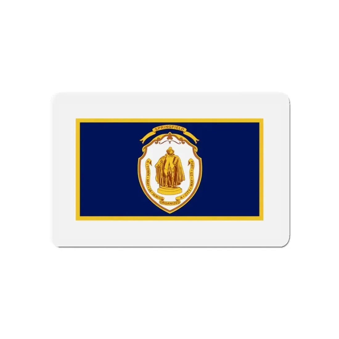 Flag of Springfield Massachusetts - Refrigerator Magnet 4 Inch - The Sticker Space