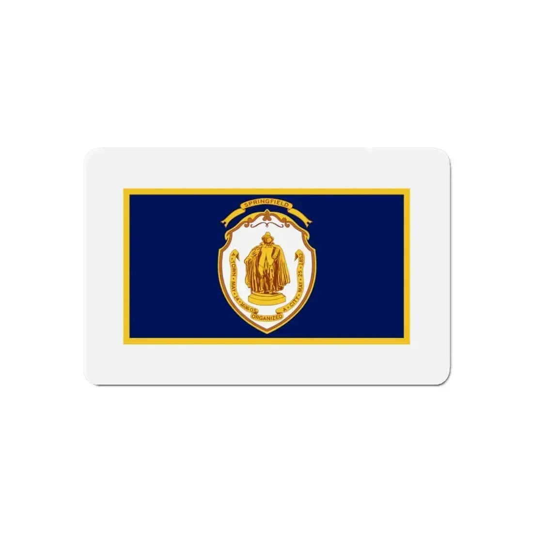Flag of Springfield Massachusetts - Refrigerator Magnet 6 Inch - The Sticker Space