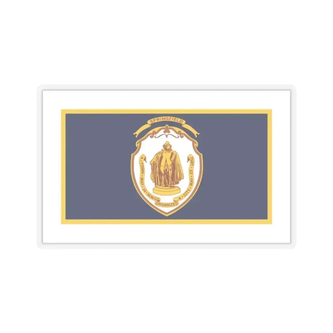Flag of Springfield, Massachusetts - STICKER Vinyl Kiss-Cut Decal 2 Inch Transparent - The Sticker Space