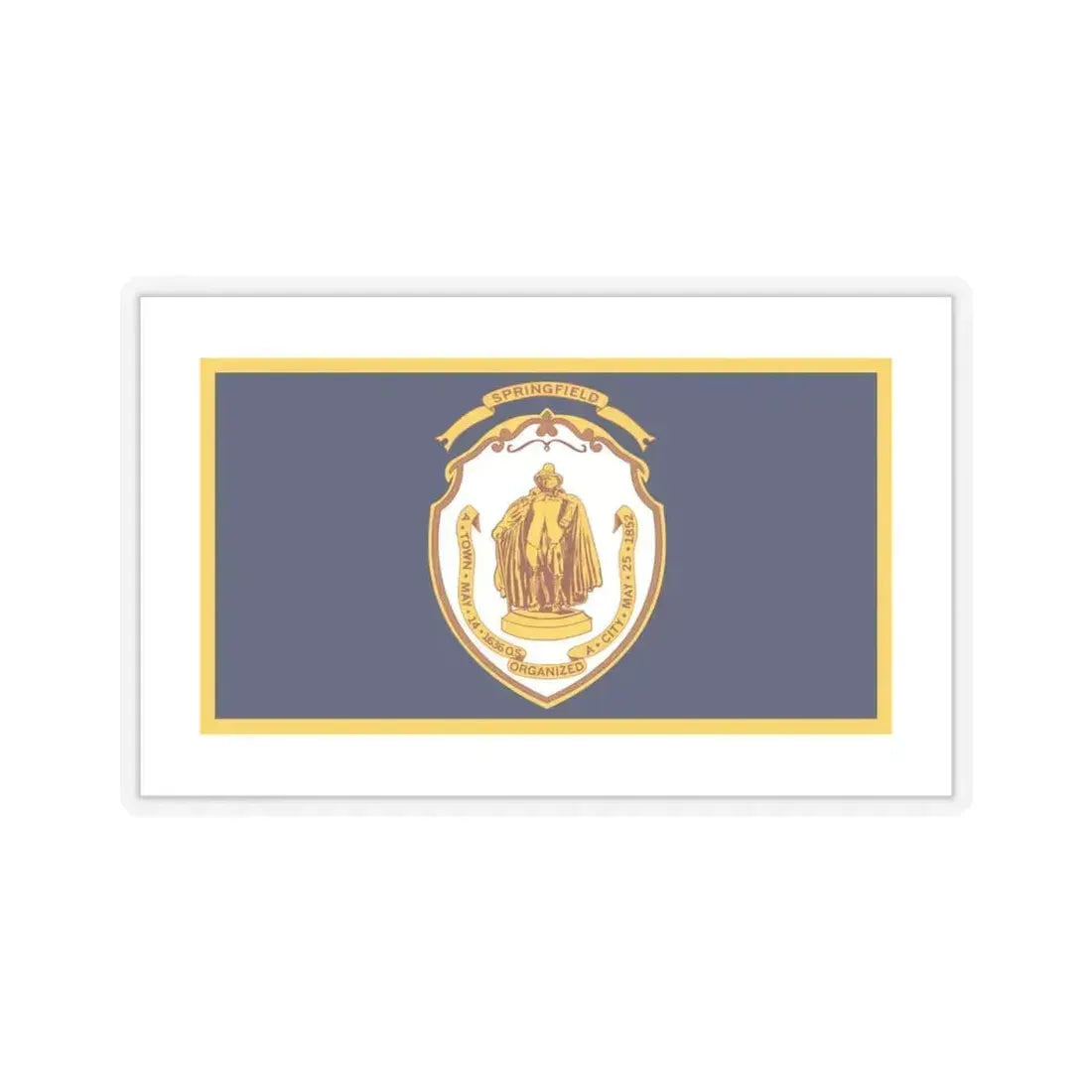 Flag of Springfield, Massachusetts - STICKER Vinyl Kiss-Cut Decal 4 Inch Transparent - The Sticker Space
