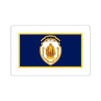 Flag of Springfield, Massachusetts - STICKER Vinyl Kiss-Cut Decal 4 Inch White - The Sticker Space