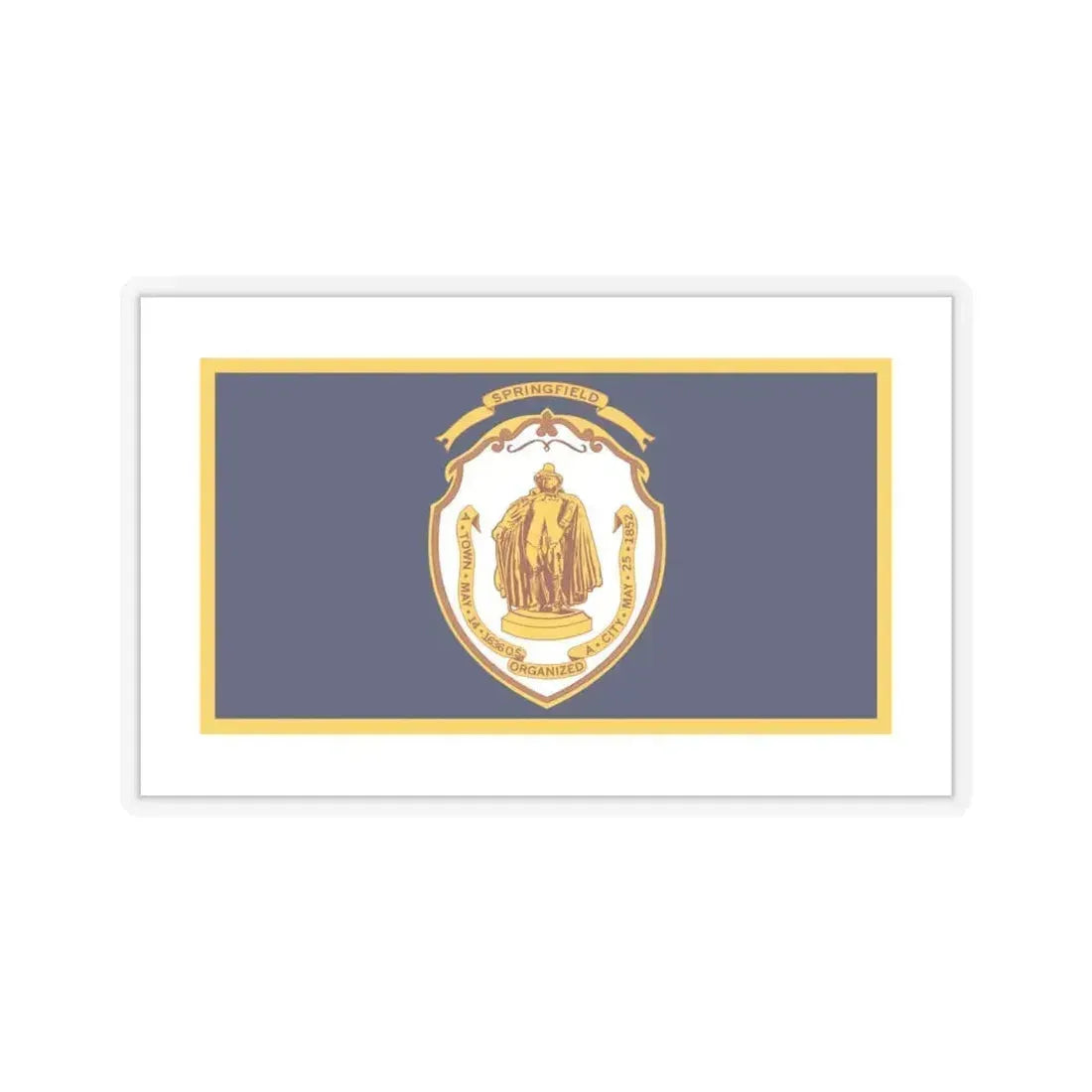 Flag of Springfield, Massachusetts - STICKER Vinyl Kiss-Cut Decal 6 Inch Transparent - The Sticker Space